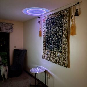 Floral Tapestry Wall Art - Black and Gold